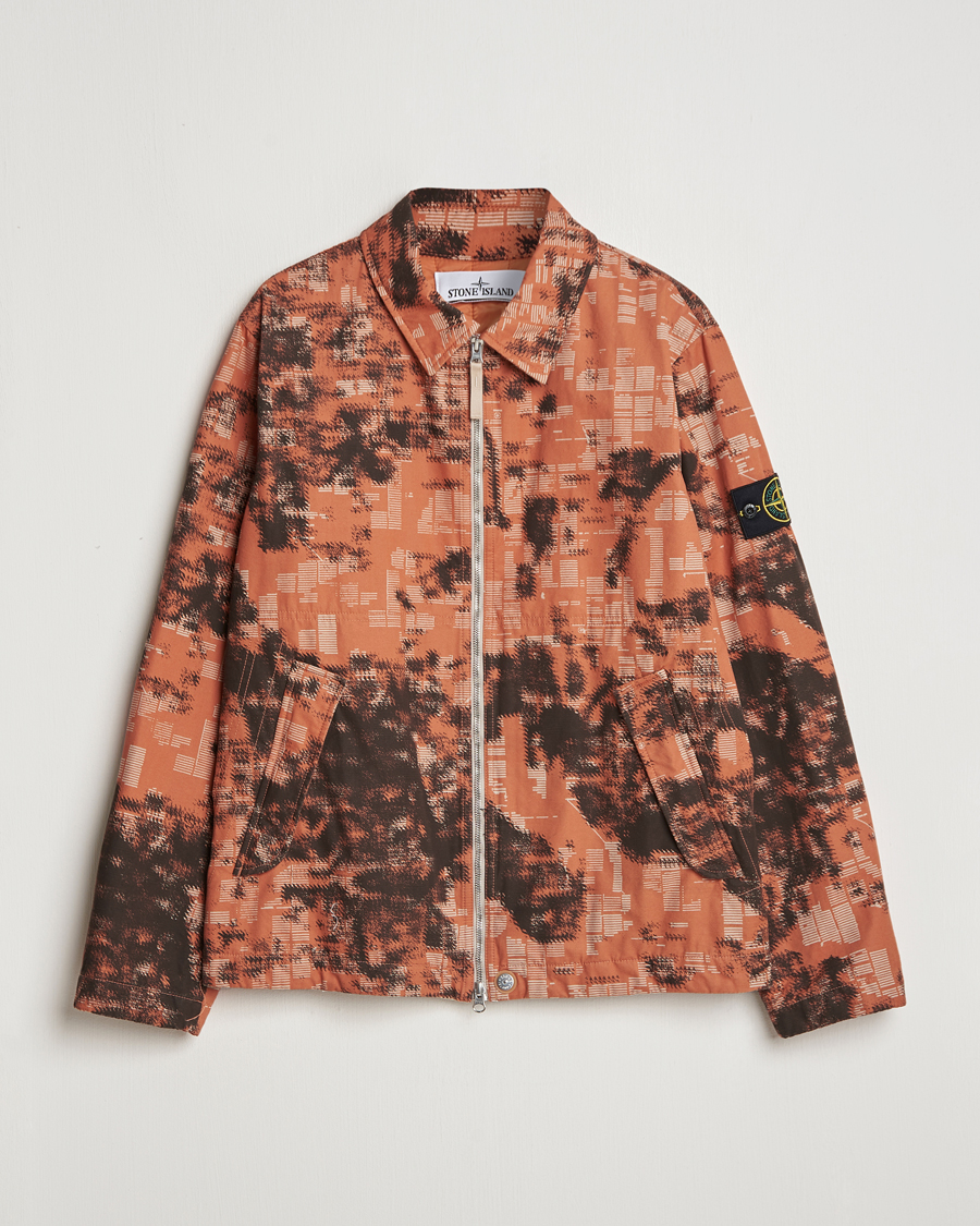 Uomini | Giacche | Stone Island | David Light TC Garment Dyed Camo Jacket Orange