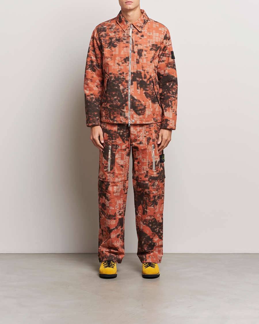 Uomini | Giacche | Stone Island | David Light TC Garment Dyed Camo Jacket Orange
