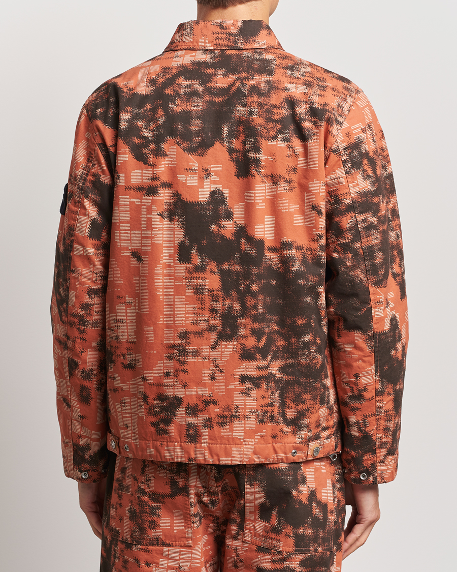 Uomini | Giacche | Stone Island | David Light TC Garment Dyed Camo Jacket Orange