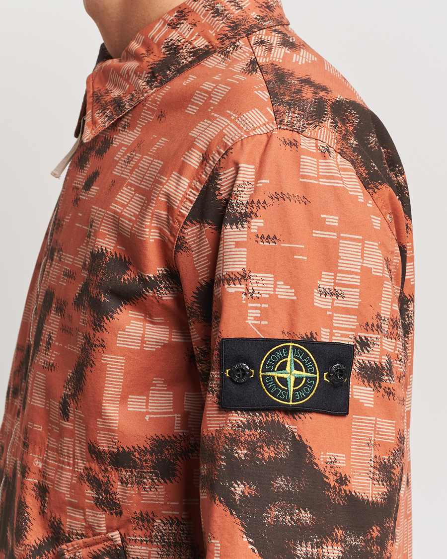 Uomini | Giacche | Stone Island | David Light TC Garment Dyed Camo Jacket Orange