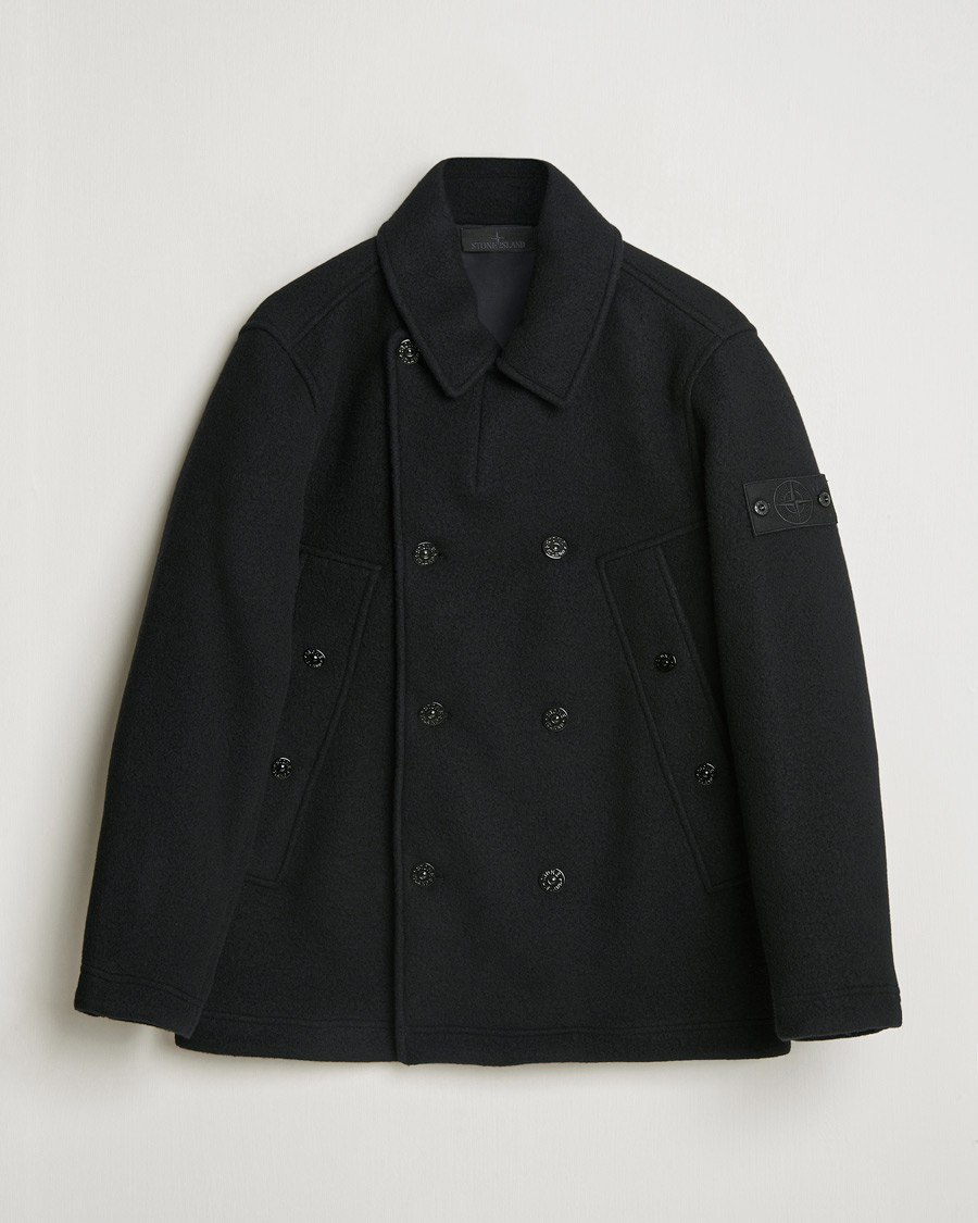 Uomini | Giacche | Stone Island | Ghost Wool/Cashmere Peacoat Black