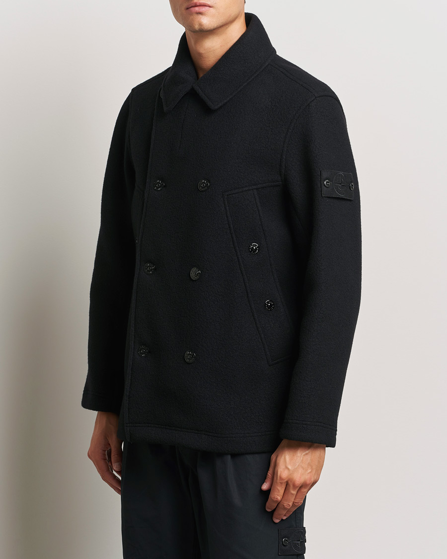 Uomini | Giacche | Stone Island | Ghost Wool/Cashmere Peacoat Black