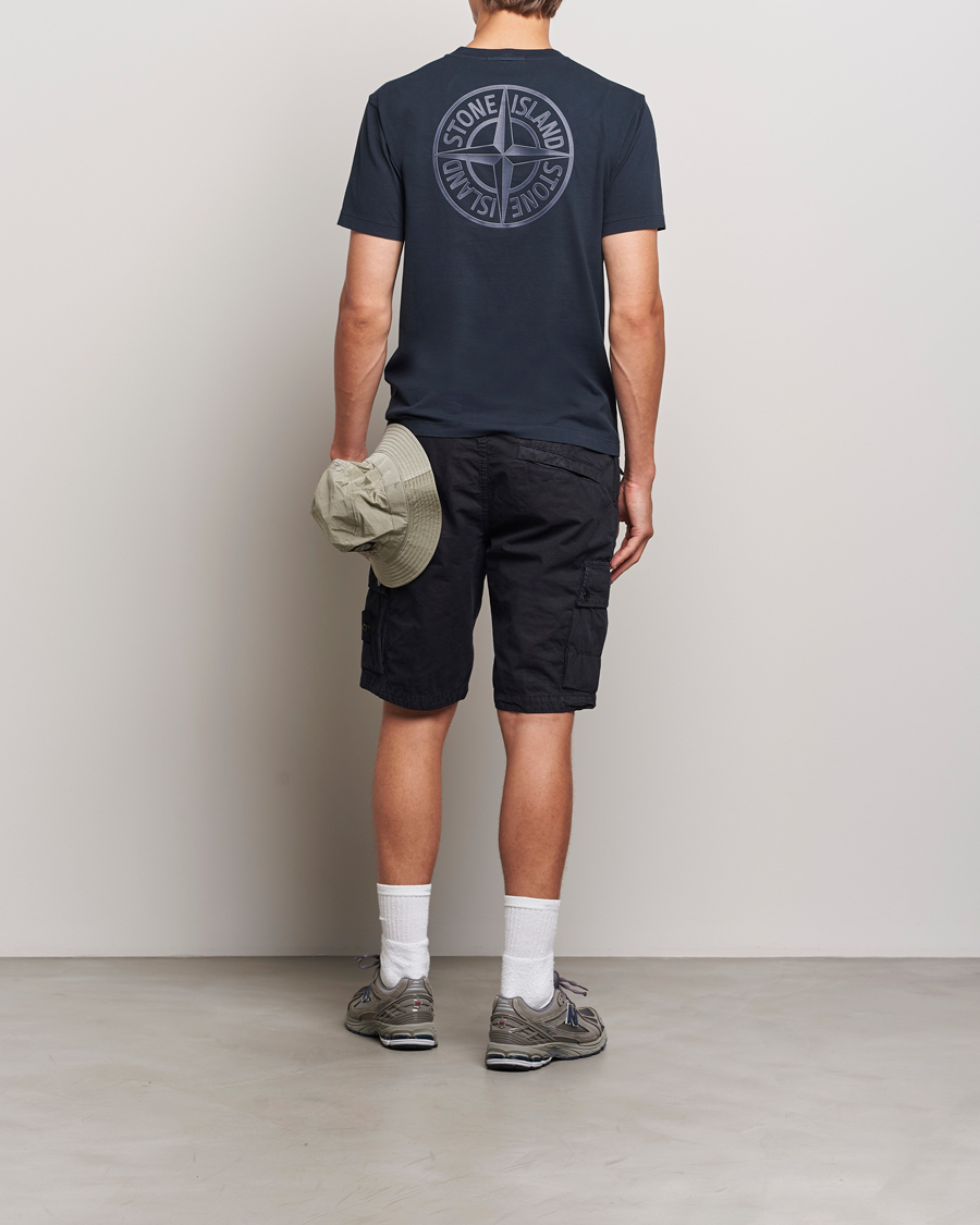 Uomini | T-shirt | Stone Island | Garment Dyed Jersey Logo T-Shirt Navy Blue