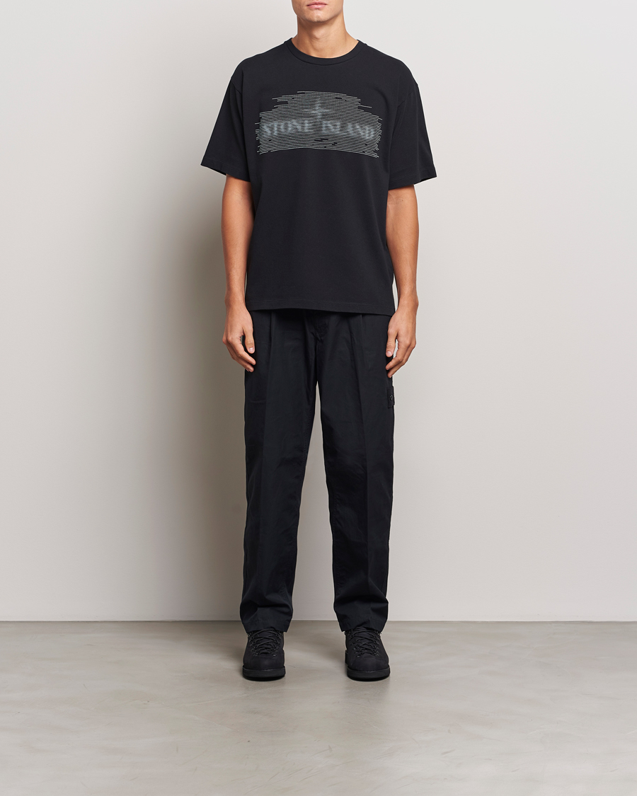 Uomini | T-shirt | Stone Island | Garment Dyed Embroidery Logo T-Shirt Black