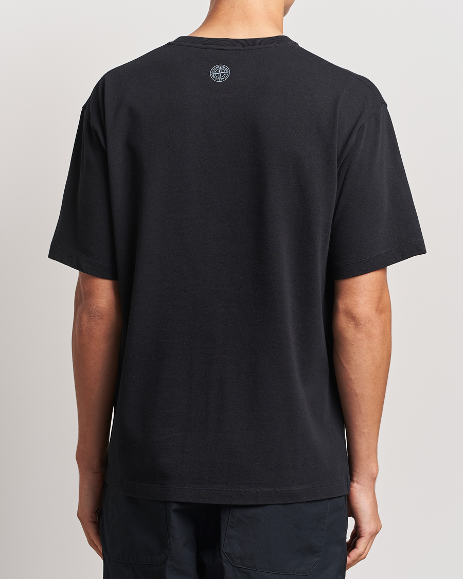Uomini | T-shirt | Stone Island | Garment Dyed Embroidery Logo T-Shirt Black