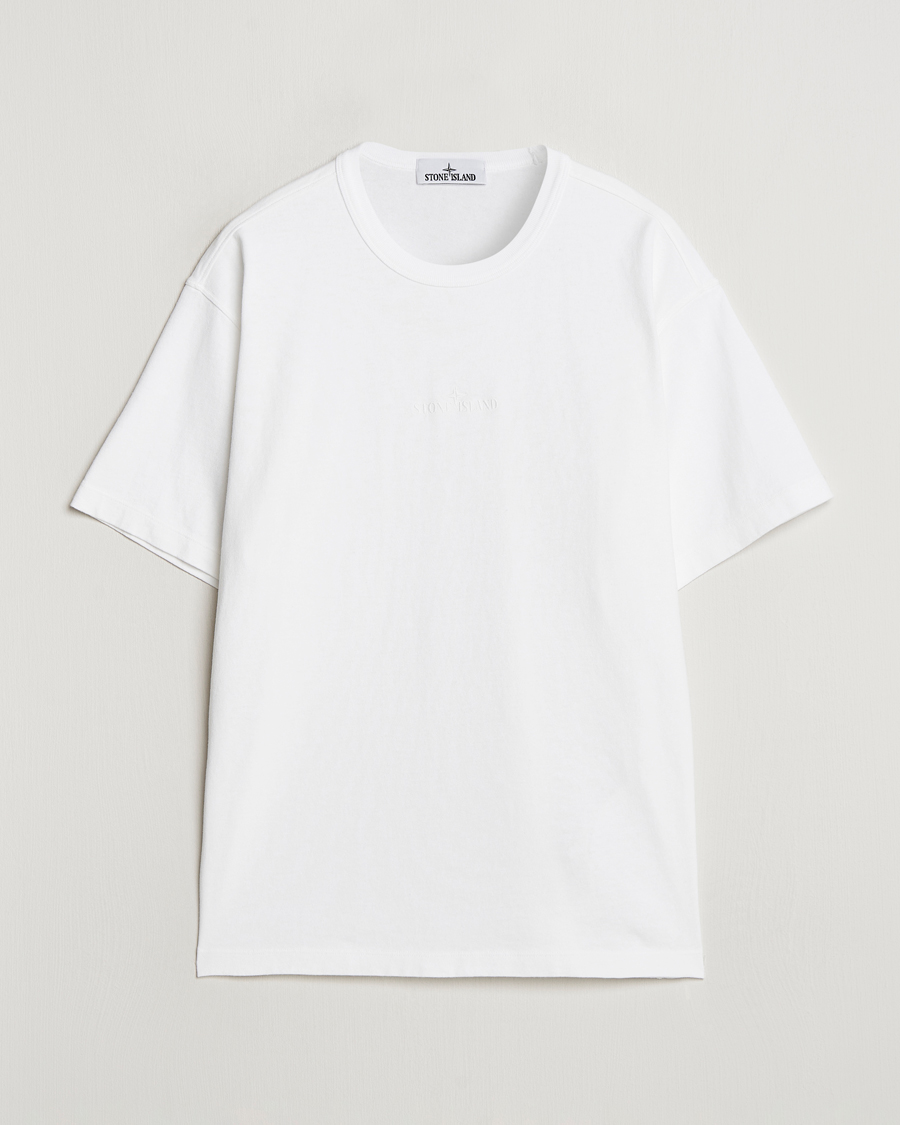 Uomini | T-shirt | Stone Island | Old Dyed Cotton Logo T-Shirt White