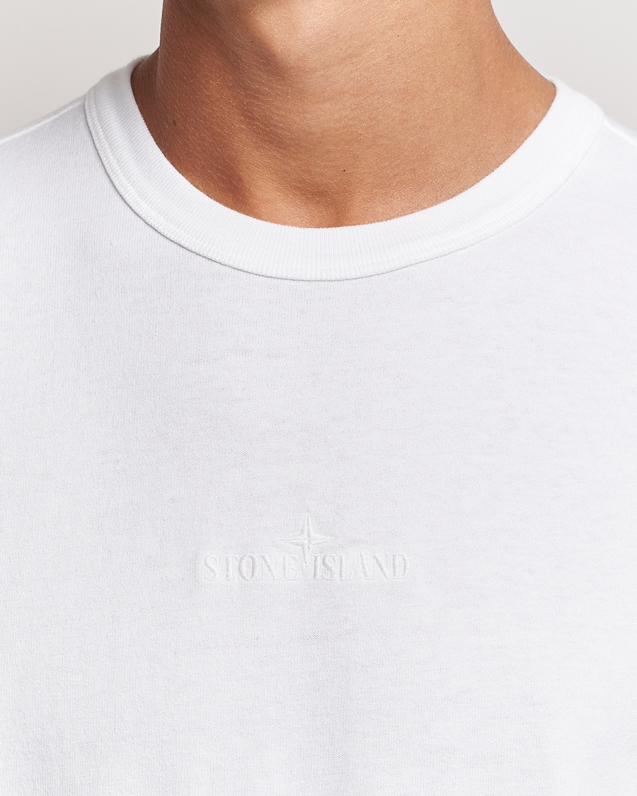 Uomini | T-shirt | Stone Island | Old Dyed Cotton Logo T-Shirt White