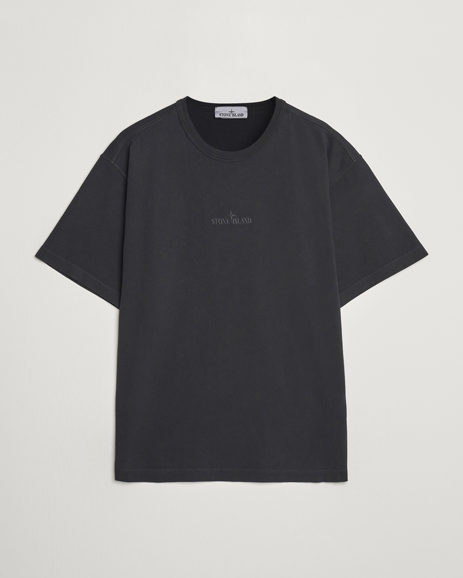 Uomini | T-shirt | Stone Island | Old Dyed Cotton Logo T-Shirt Black