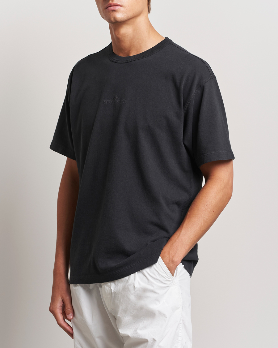 Uomini | T-shirt | Stone Island | Old Dyed Cotton Logo T-Shirt Black