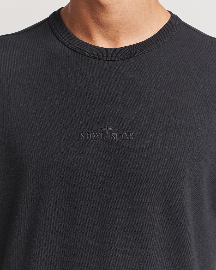 Uomini | T-shirt | Stone Island | Old Dyed Cotton Logo T-Shirt Black