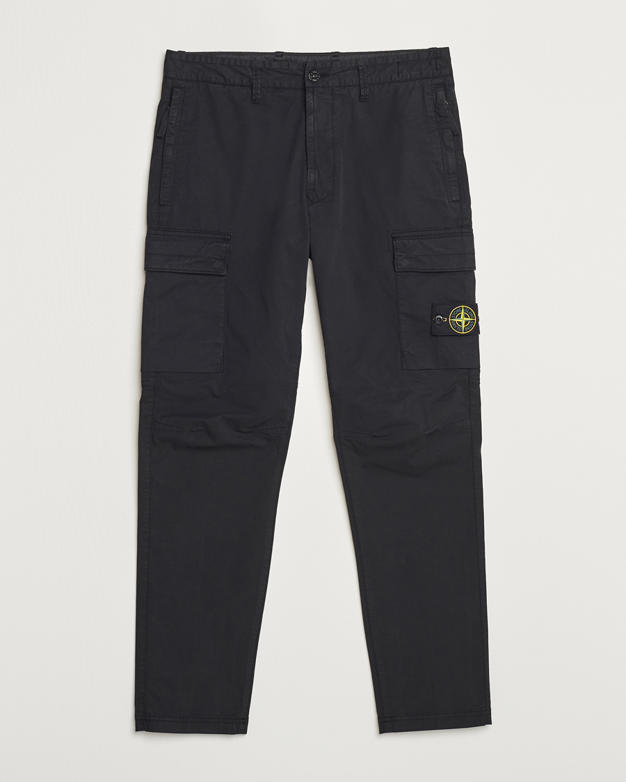 Uomini | Pantaloni | Stone Island | Stretch Cotton Gabardine Trousers Black