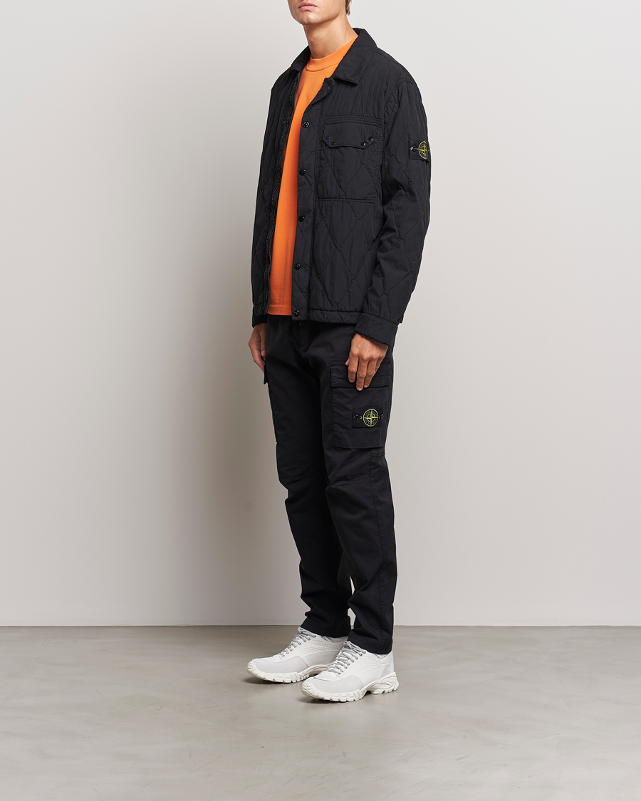 Uomini | Pantaloni | Stone Island | Stretch Cotton Gabardine Trousers Black