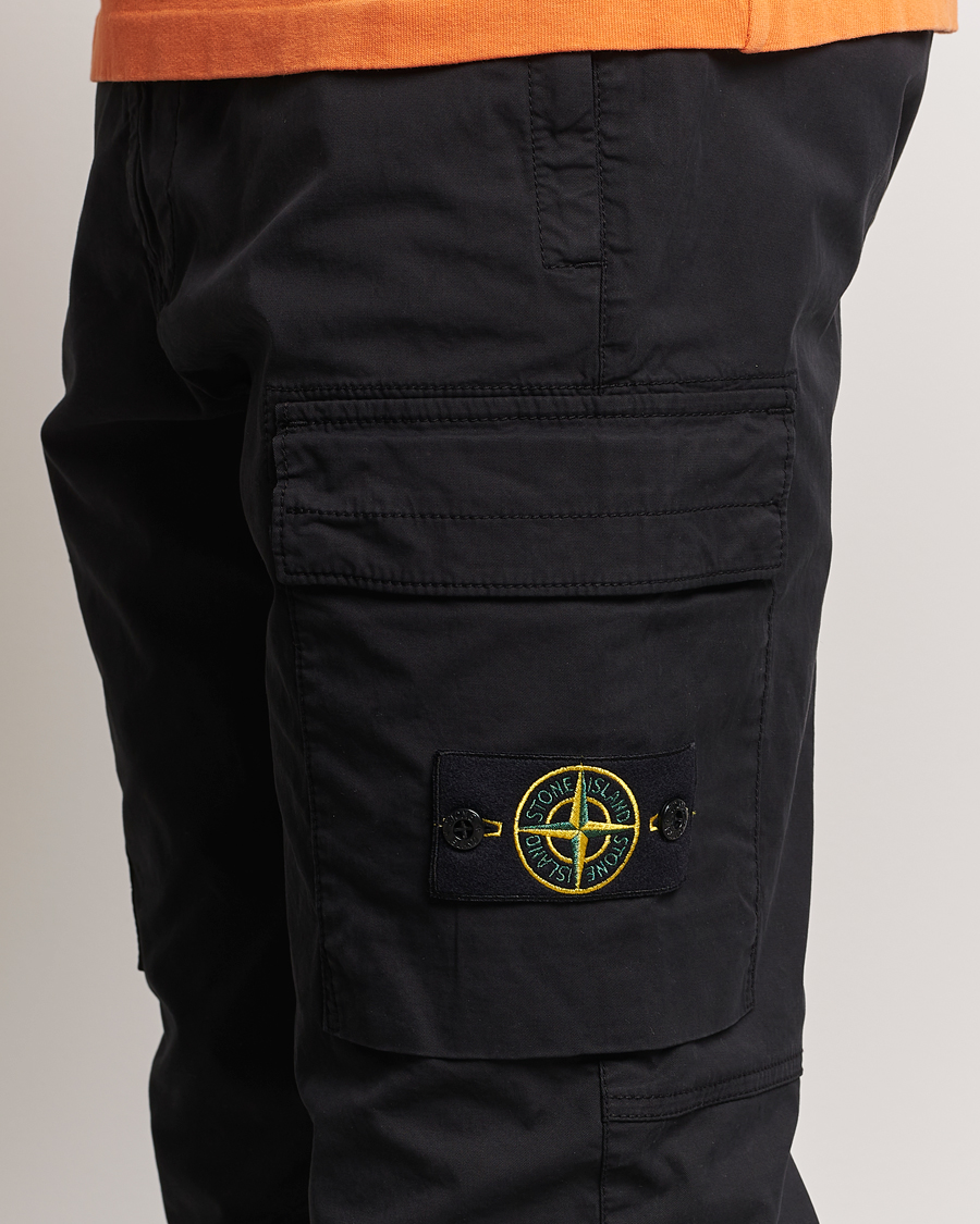 Uomini | Pantaloni | Stone Island | Stretch Cotton Gabardine Trousers Black