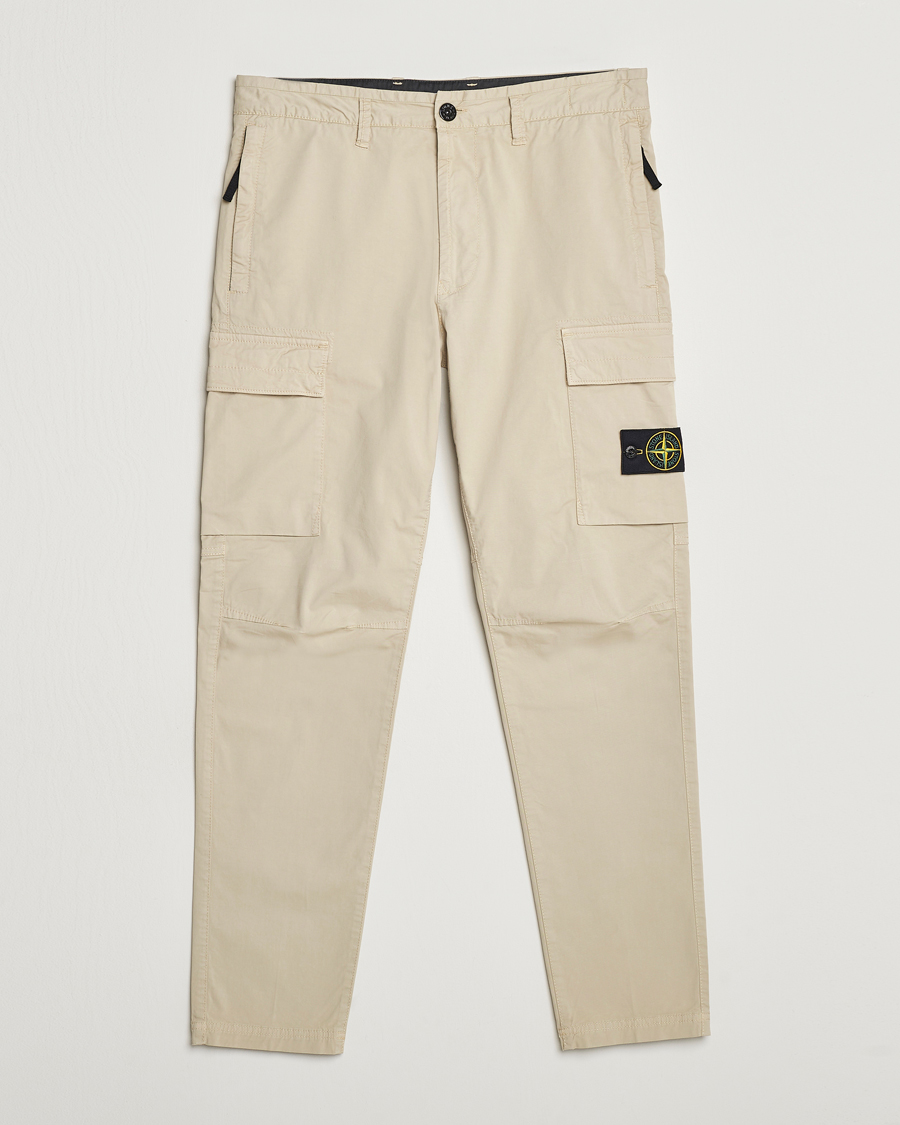 Uomini | Pantaloni | Stone Island | Stretch Cotton Gabardine Trousers Plaster