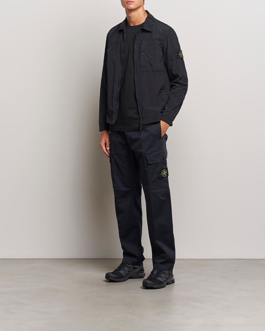 Uomini | Pantaloni | Stone Island | Cotton Satin Cargo Pants Navy Blue