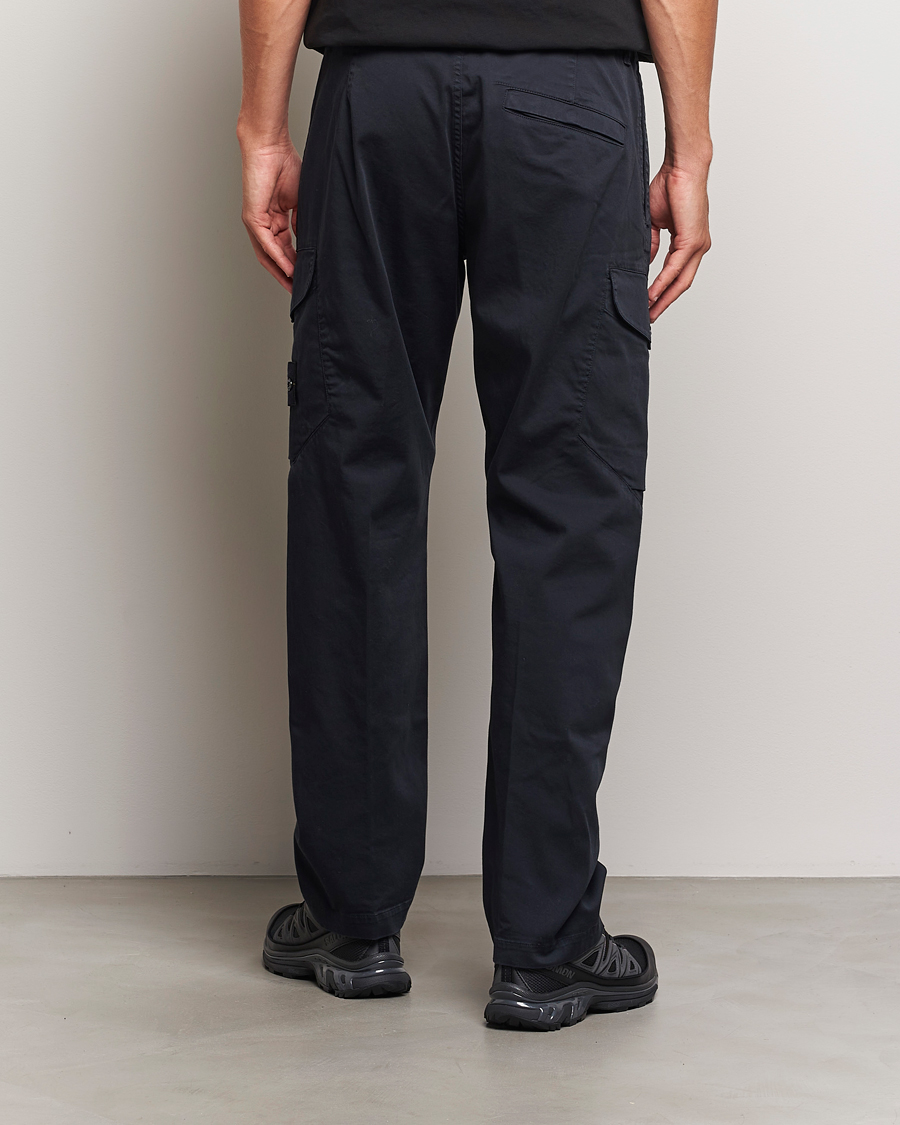Uomini | Pantaloni | Stone Island | Cotton Satin Cargo Pants Navy Blue