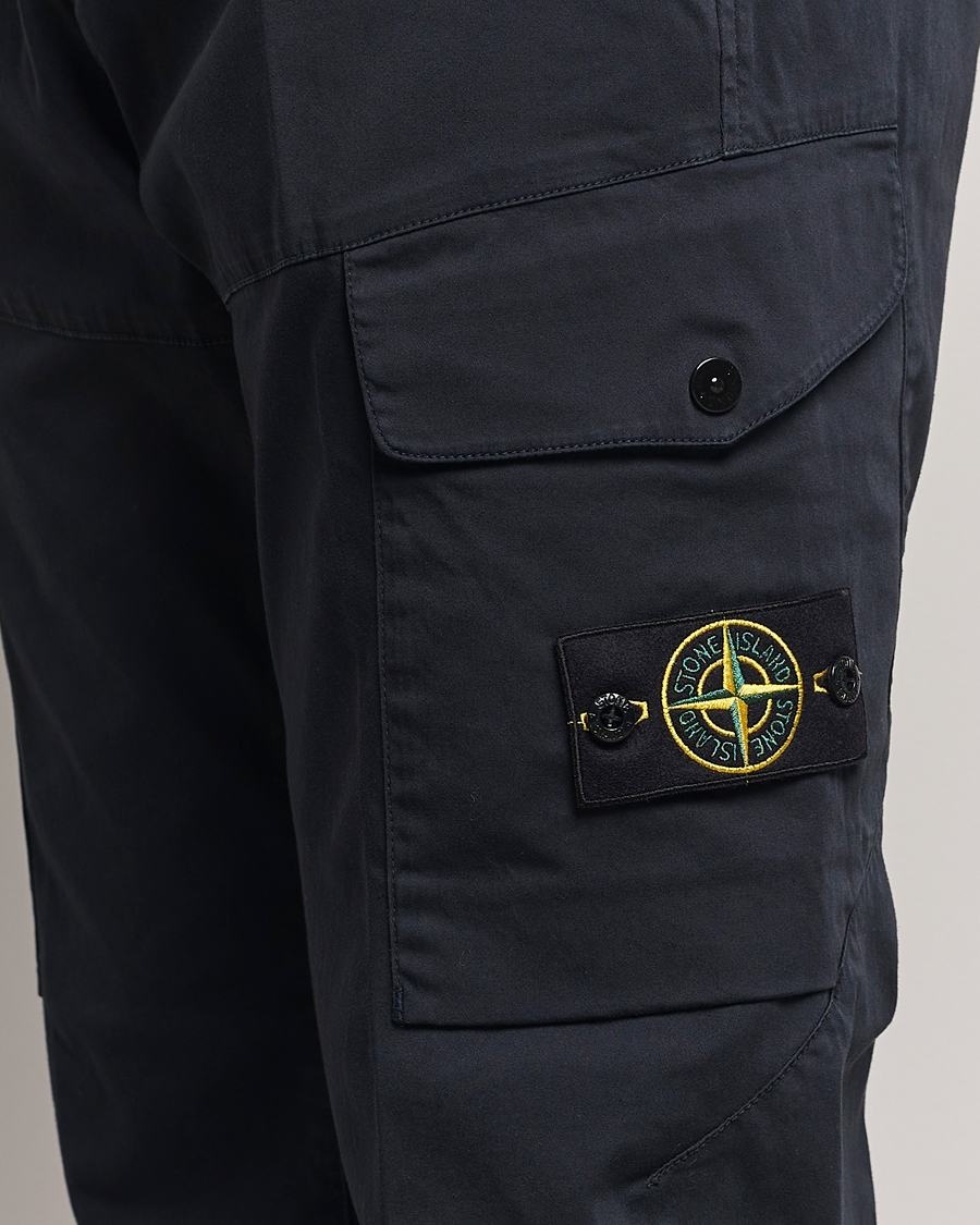 Uomini | Pantaloni | Stone Island | Cotton Satin Cargo Pants Navy Blue
