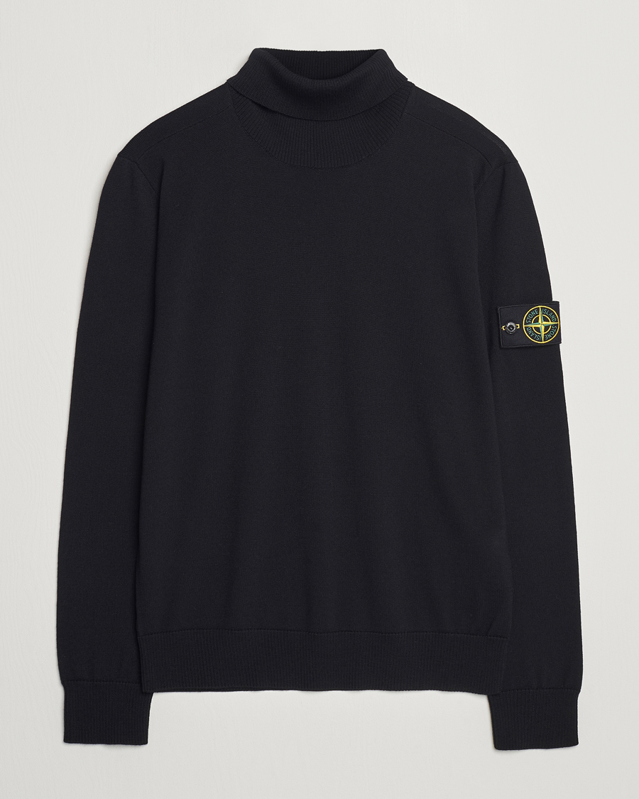 Uomini | Maglieria | Stone Island | Knitted Wool Polo Black