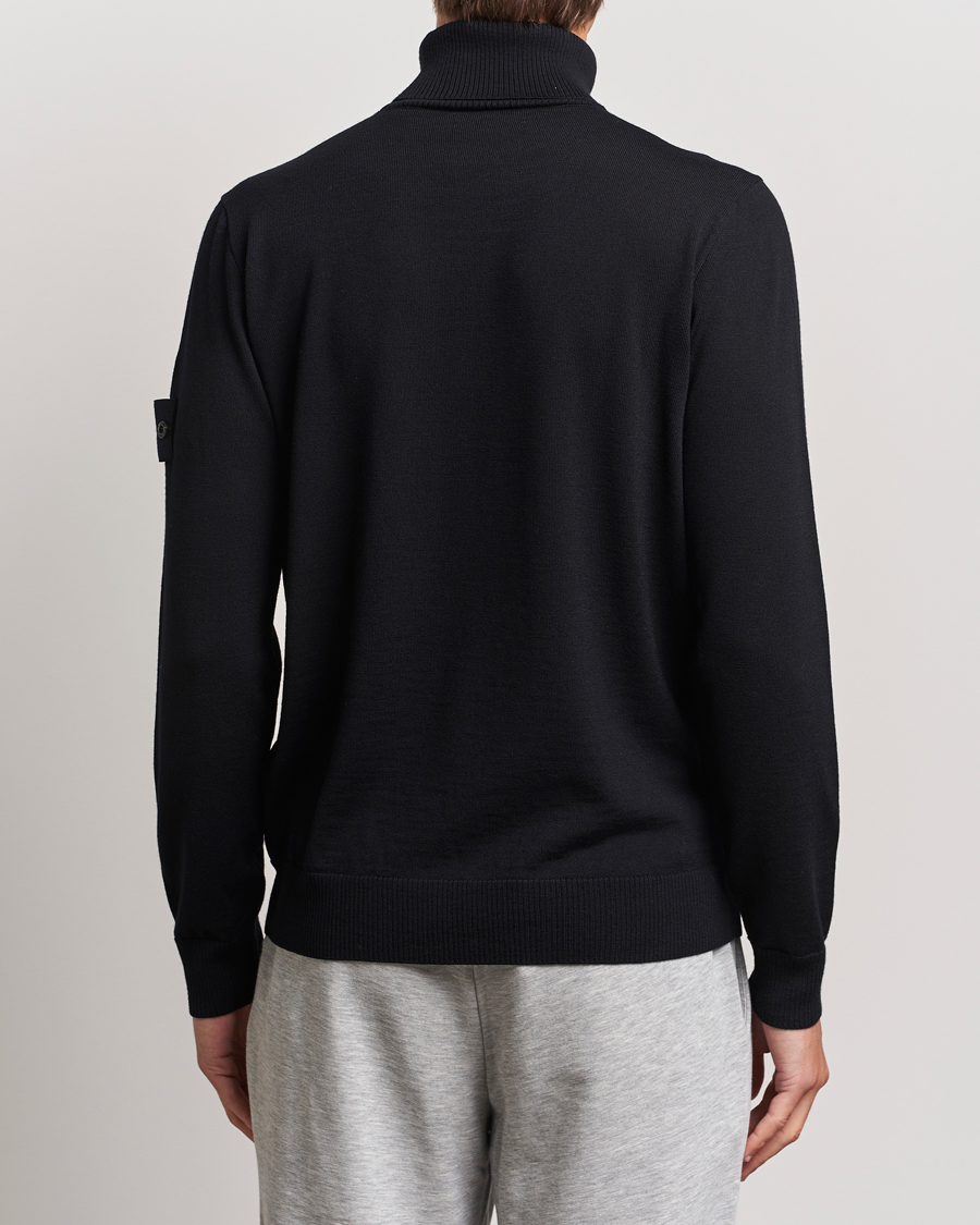 Uomini | Maglieria | Stone Island | Knitted Wool Polo Black