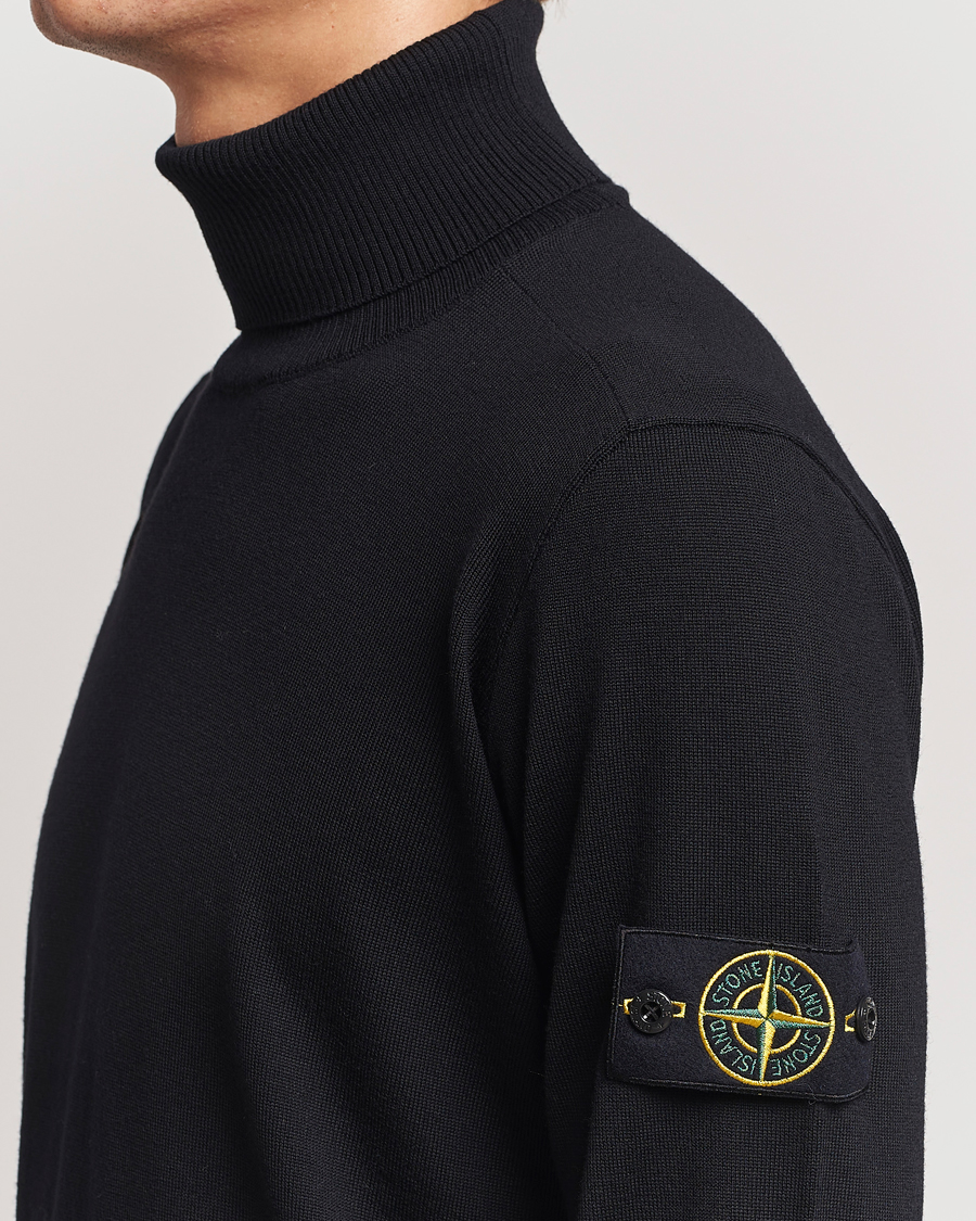 Uomini | Maglieria | Stone Island | Knitted Wool Polo Black