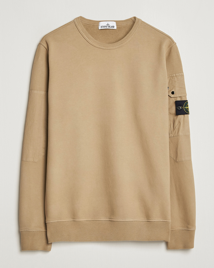Uomini | Maglieria | Stone Island | Brushed Cotton Fleece Sweatshirt Biscuit