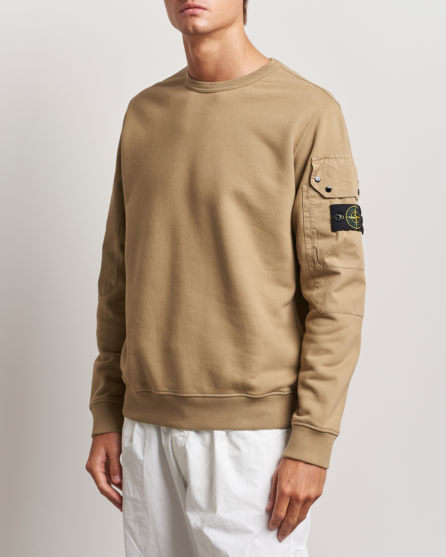 Uomini | Maglieria | Stone Island | Brushed Cotton Fleece Sweatshirt Biscuit