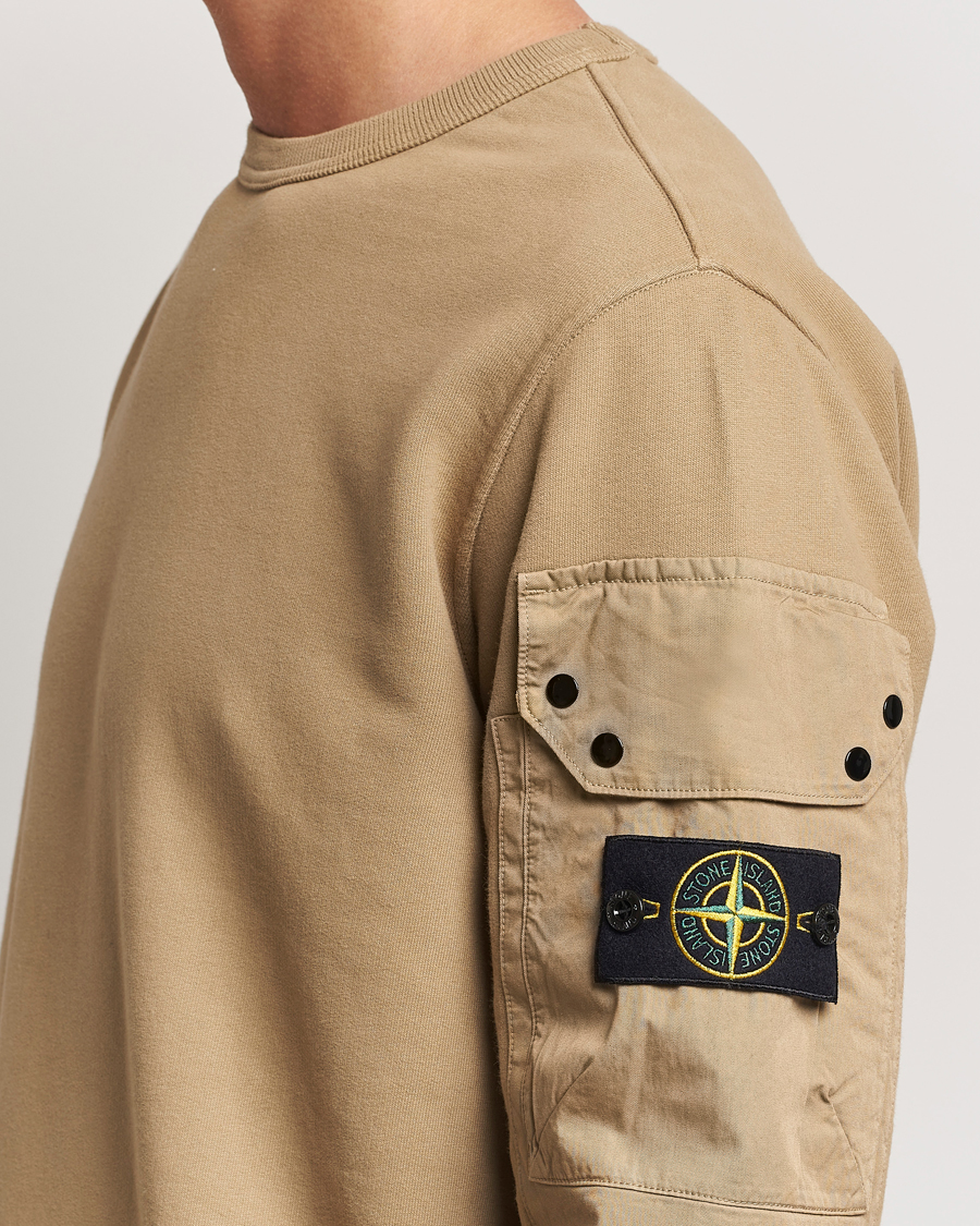 Uomini | Maglieria | Stone Island | Brushed Cotton Fleece Sweatshirt Biscuit