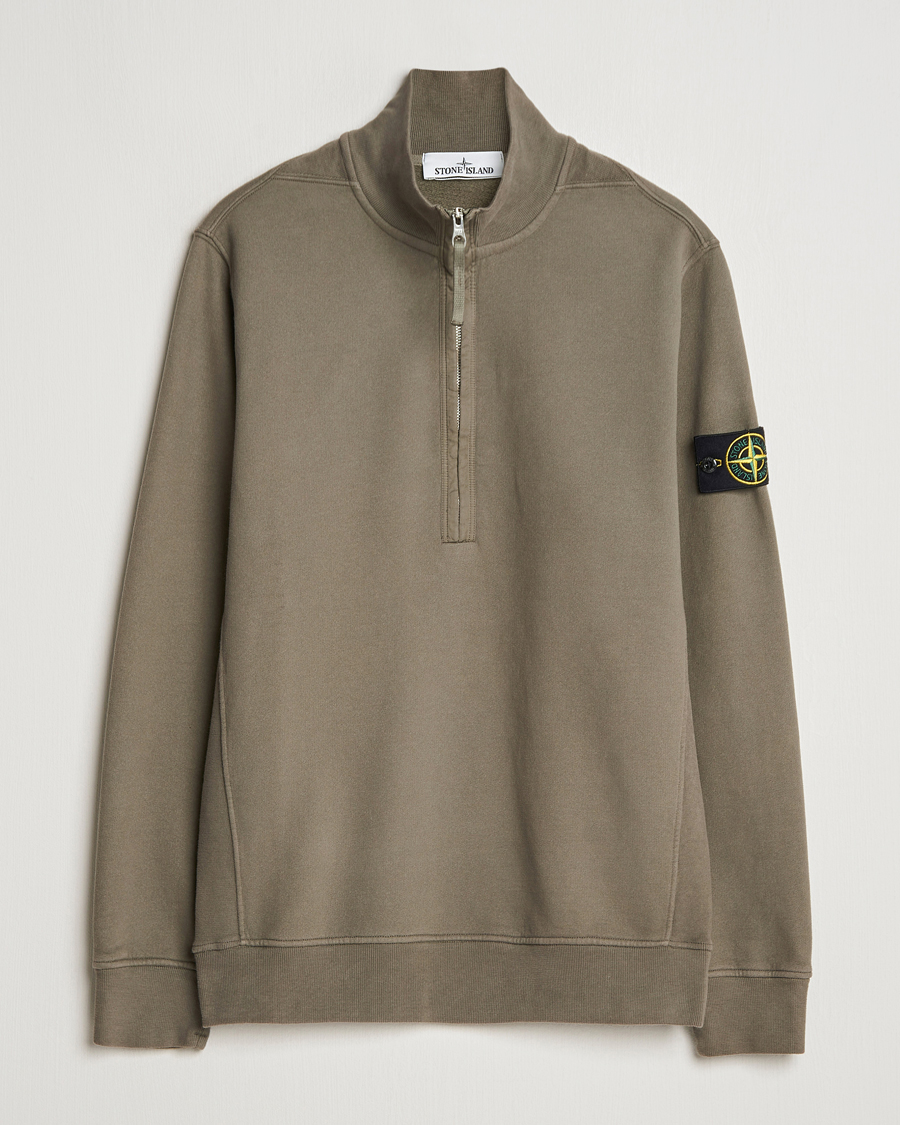 Uomini | Maglieria | Stone Island | Garment Dyed Fleece Half Zip Walnut
