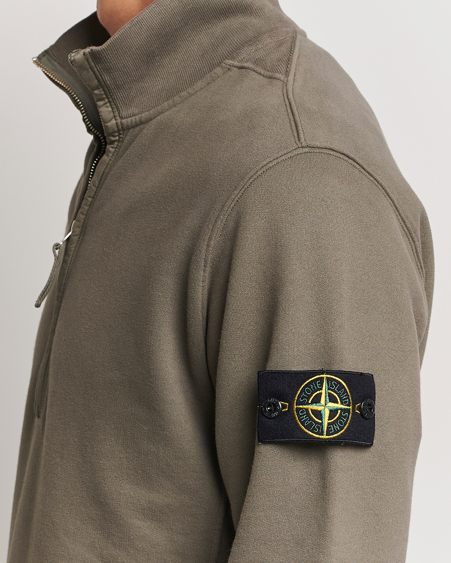 Uomini | Maglieria | Stone Island | Garment Dyed Fleece Half Zip Walnut