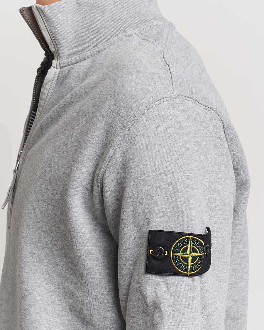 Uomini | Maglieria | Stone Island | Garment Dyed Fleece Half Zip Melange Grey