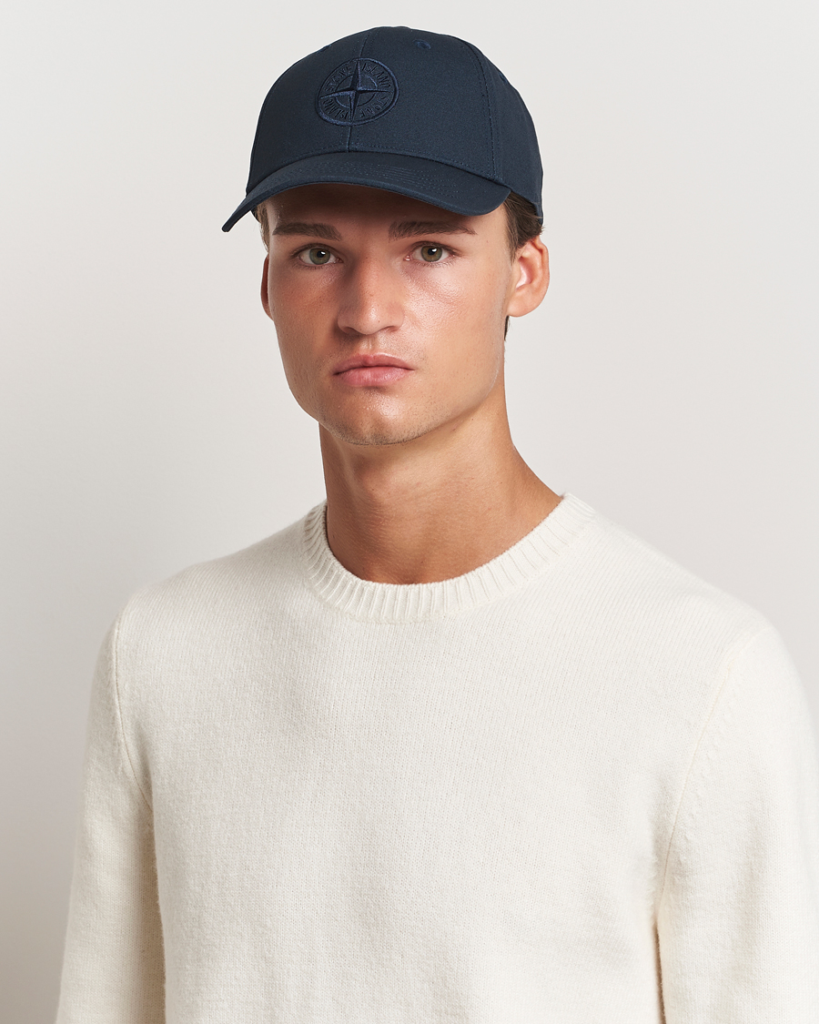 Uomini | Stone Island Cotton Rep Logo Cap Navy Blue | Stone Island | Cotton Rep Logo Cap Navy Blue