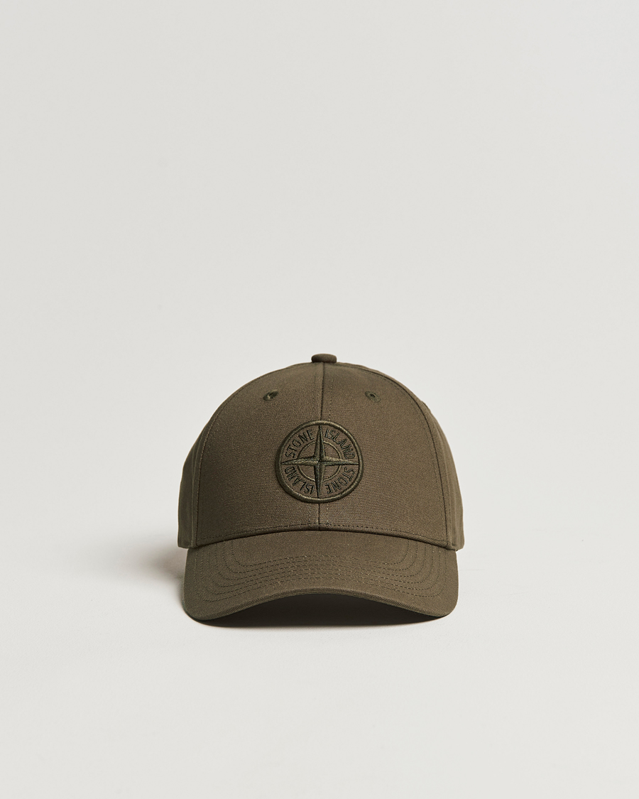 Uomini | Stone Island Cotton Rep Logo Cap Military Green | Stone Island | Cotton Rep Logo Cap Military Green