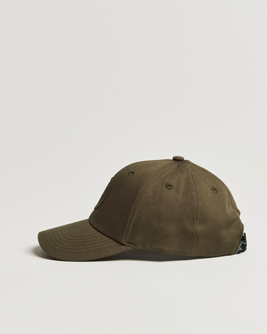 Uomini | Stone Island Cotton Rep Logo Cap Military Green | Stone Island | Cotton Rep Logo Cap Military Green