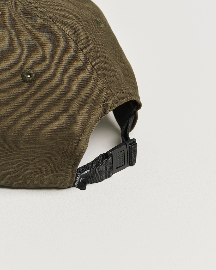 Uomini | Stone Island Cotton Rep Logo Cap Military Green | Stone Island | Cotton Rep Logo Cap Military Green
