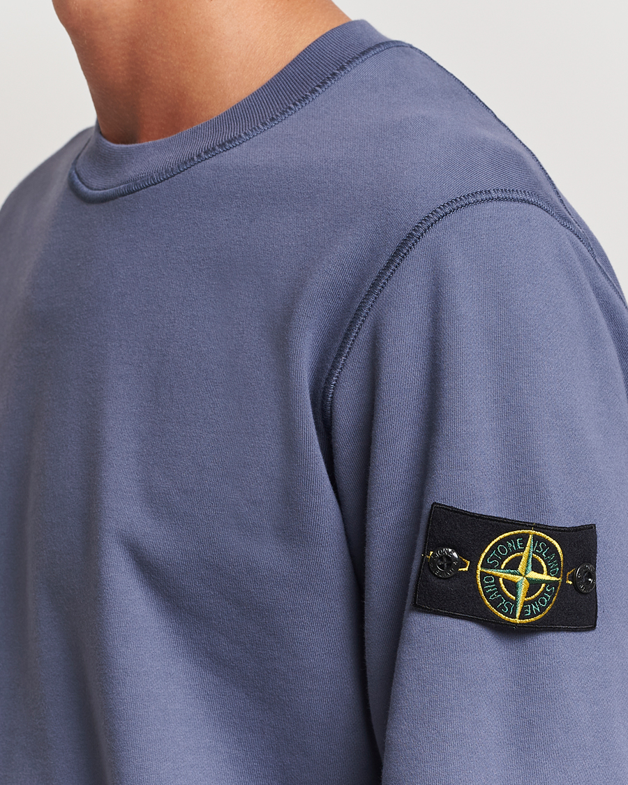 Uomini | Maglieria | Stone Island | Garment Dyed Fleece Sweatshirt Mid Blue