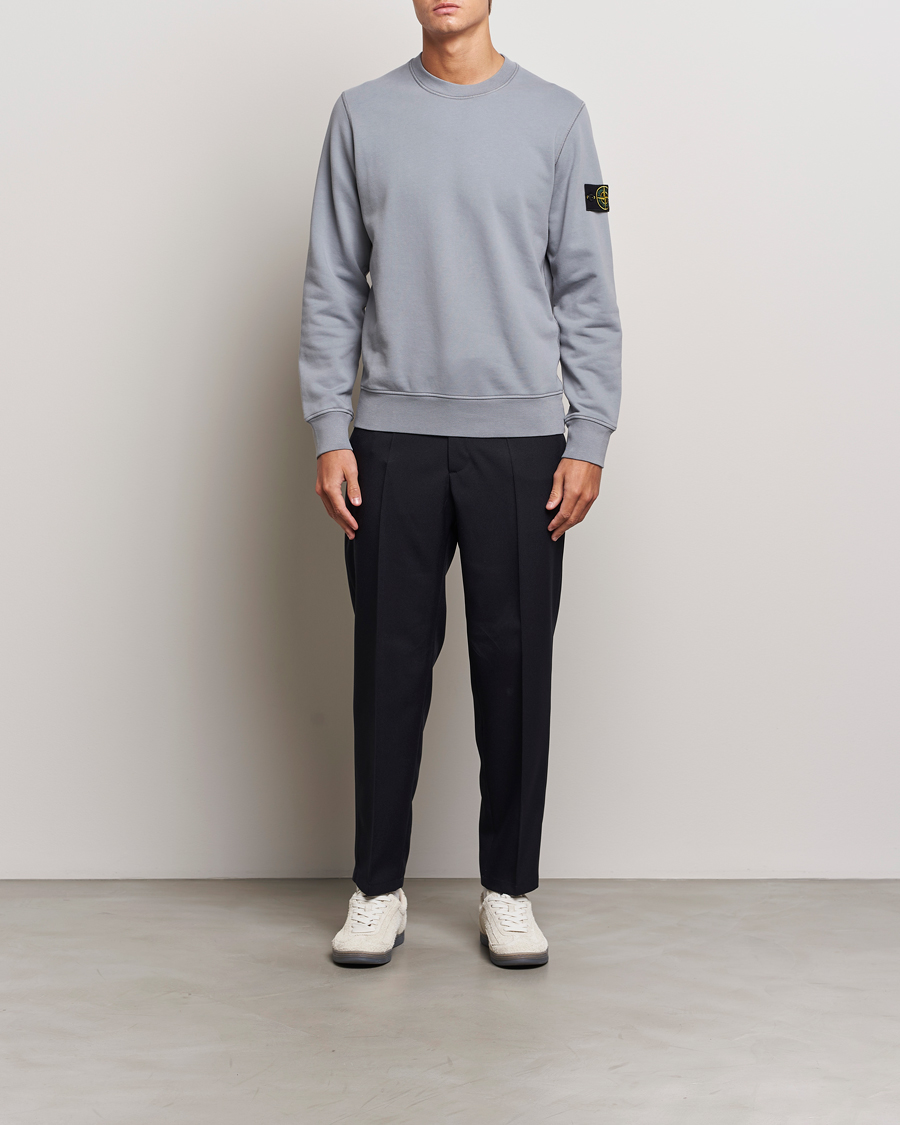 Uomini | Maglieria | Stone Island | Garment Dyed Fleece Sweatshirt Grey Green