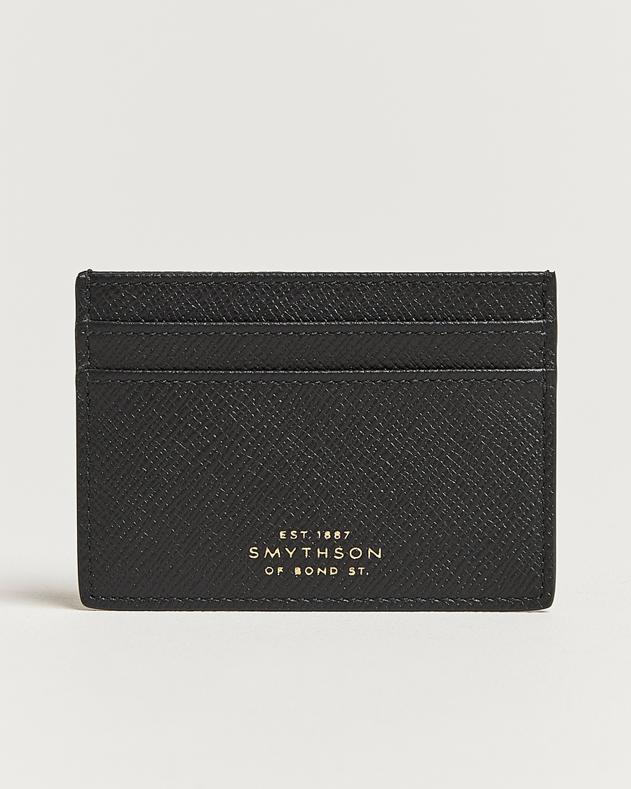 Uomini | Portafogli | Smythson | Panama Flat Cardholder Black
