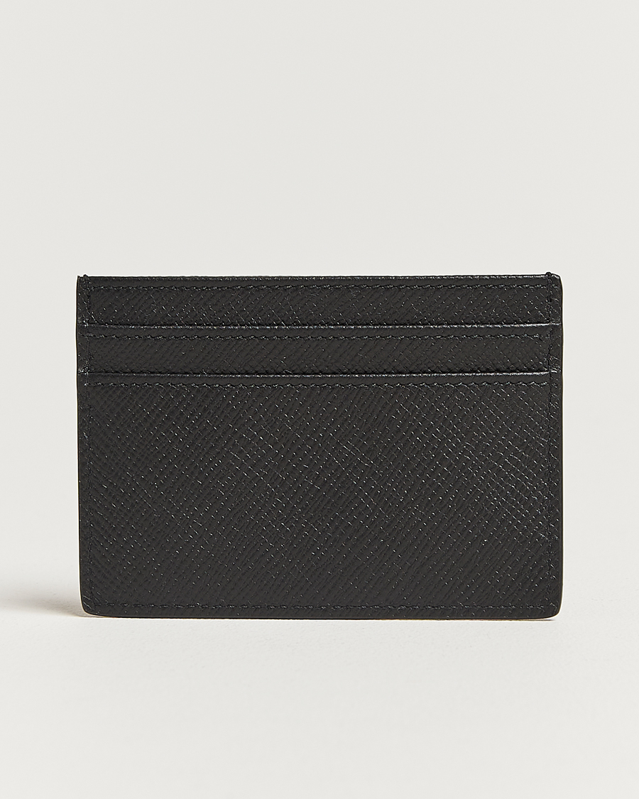 Uomini | Portafogli | Smythson | Panama Flat Cardholder Black