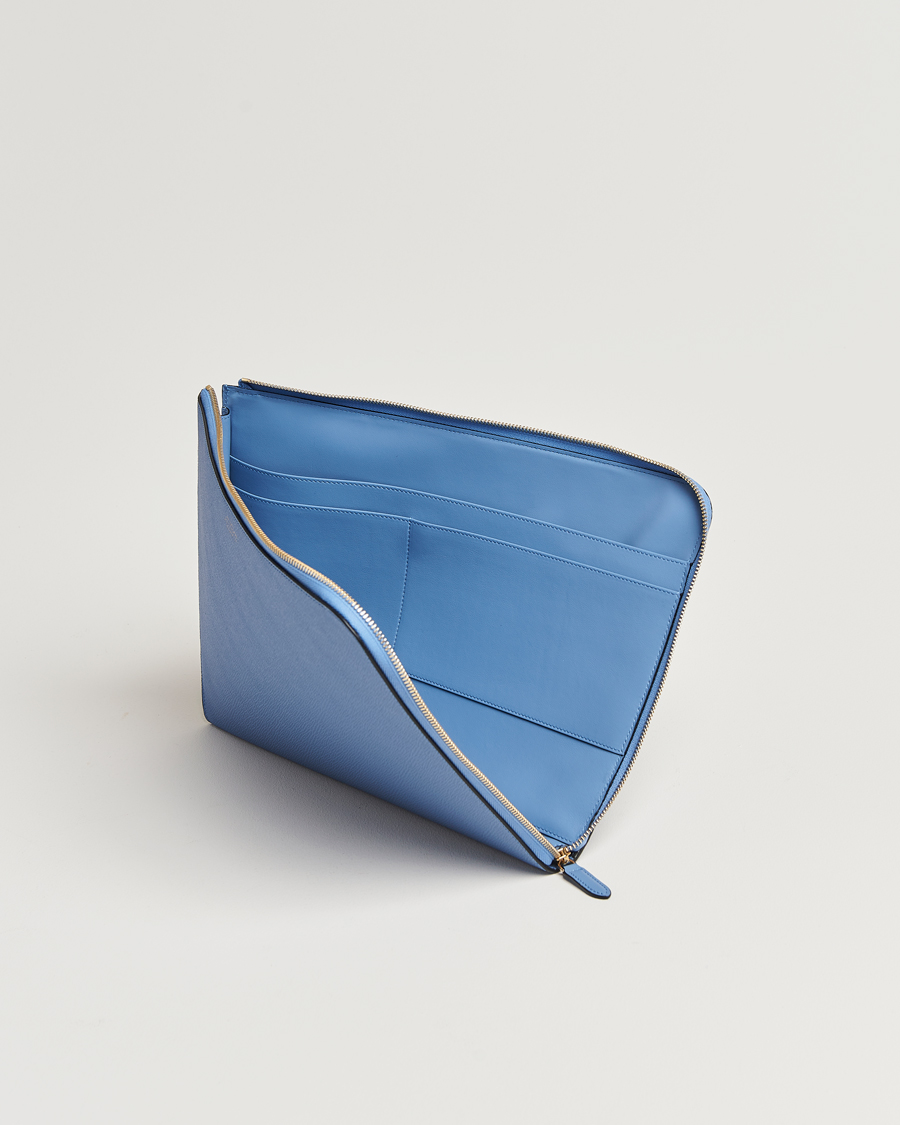 Uomini | Smythson Panama Small Laptop Case Nile Blue | Smythson | Panama Small Laptop Case Nile Blue