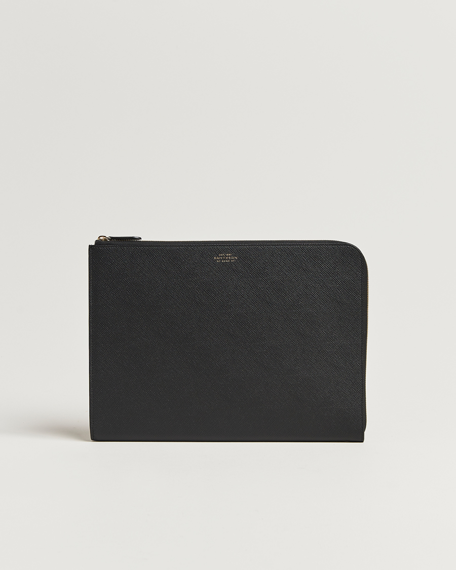 Uomini | Borse | Smythson | Panama Small Laptop Case Black