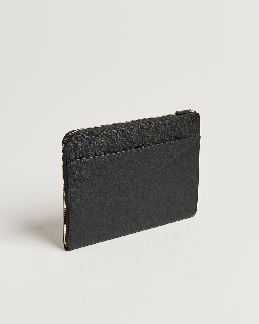 Uomini | Borse | Smythson | Panama Small Laptop Case Black