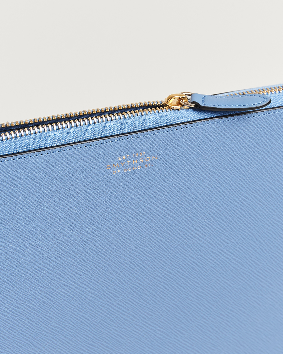 Uomini | Borse | Smythson | Panama Large Laptop Case Nile Blue