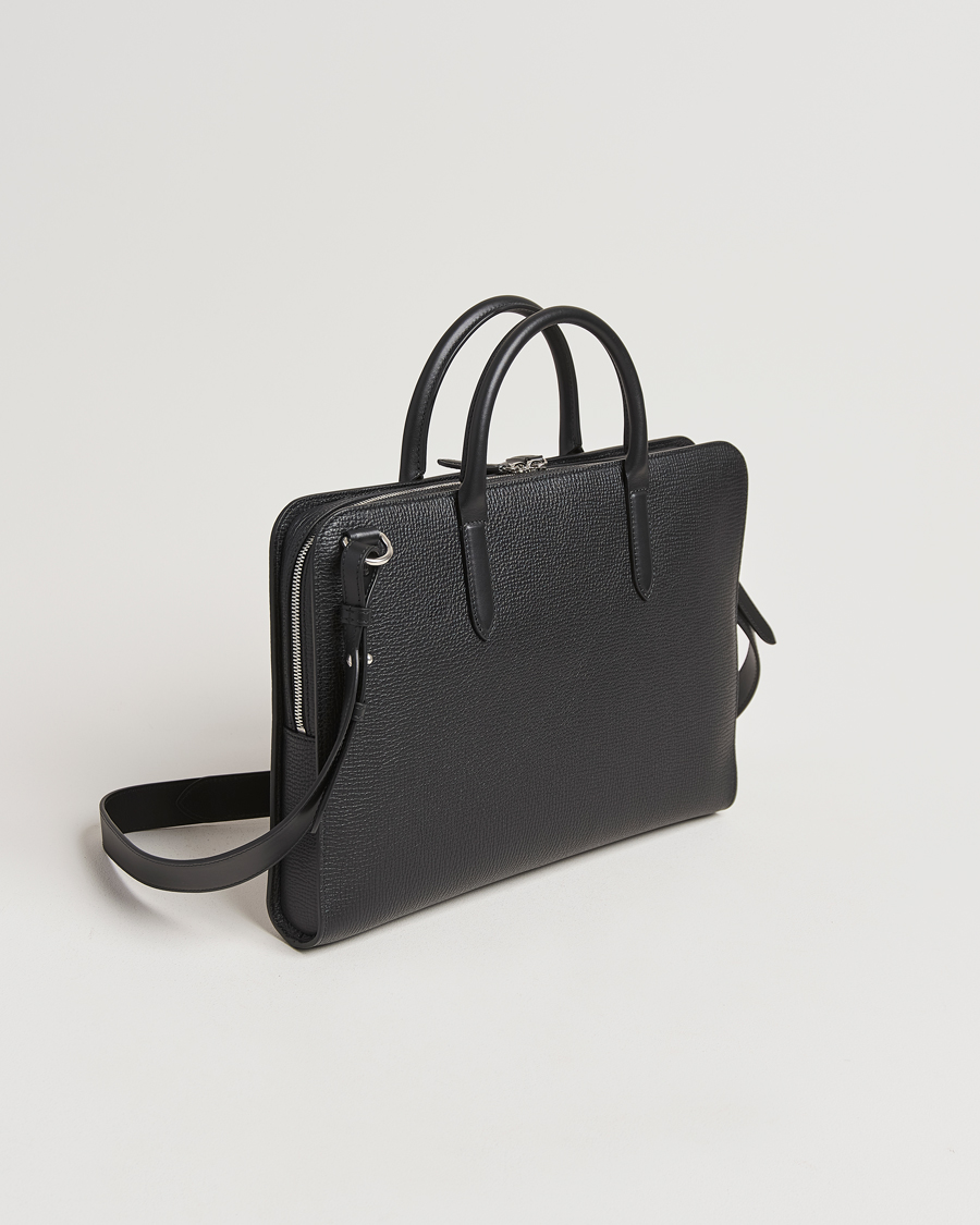 Uomini | Borse | Smythson | Ludlow Ultra Slim Brefcase With Zip Front Black