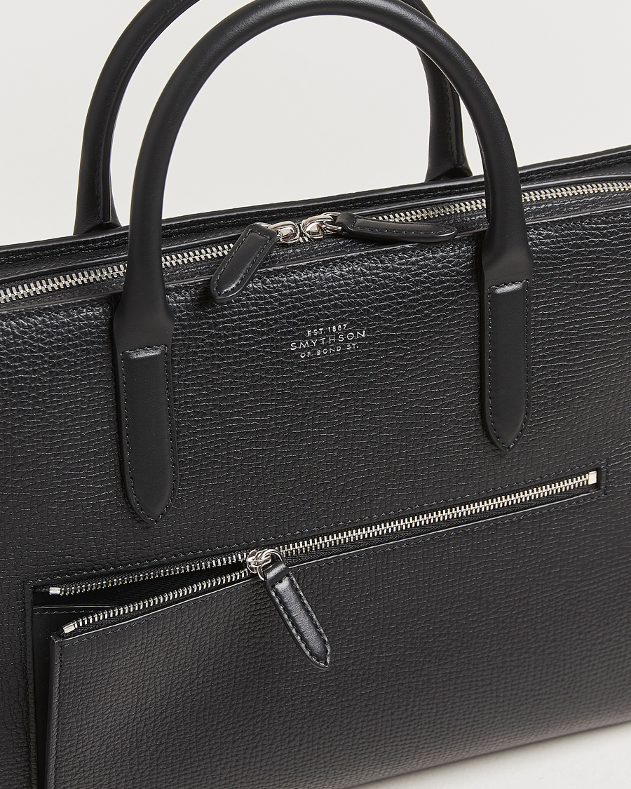 Uomini | Borse | Smythson | Ludlow Ultra Slim Brefcase With Zip Front Black