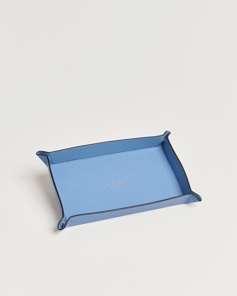 Uomini | Casa | Smythson | Panama Leather Trinket Tray Blue Nile