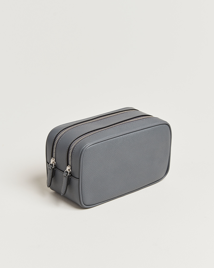 Uomini | Smythson Panama Double Zip Washbag Storm Grey | Smythson | Panama Double Zip Washbag Storm Grey