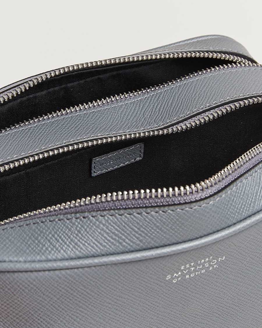 Uomini | Smythson Panama Double Zip Washbag Storm Grey | Smythson | Panama Double Zip Washbag Storm Grey