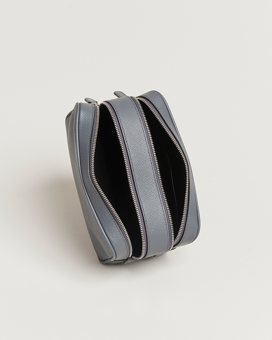 Uomini | Smythson Panama Double Zip Washbag Storm Grey | Smythson | Panama Double Zip Washbag Storm Grey