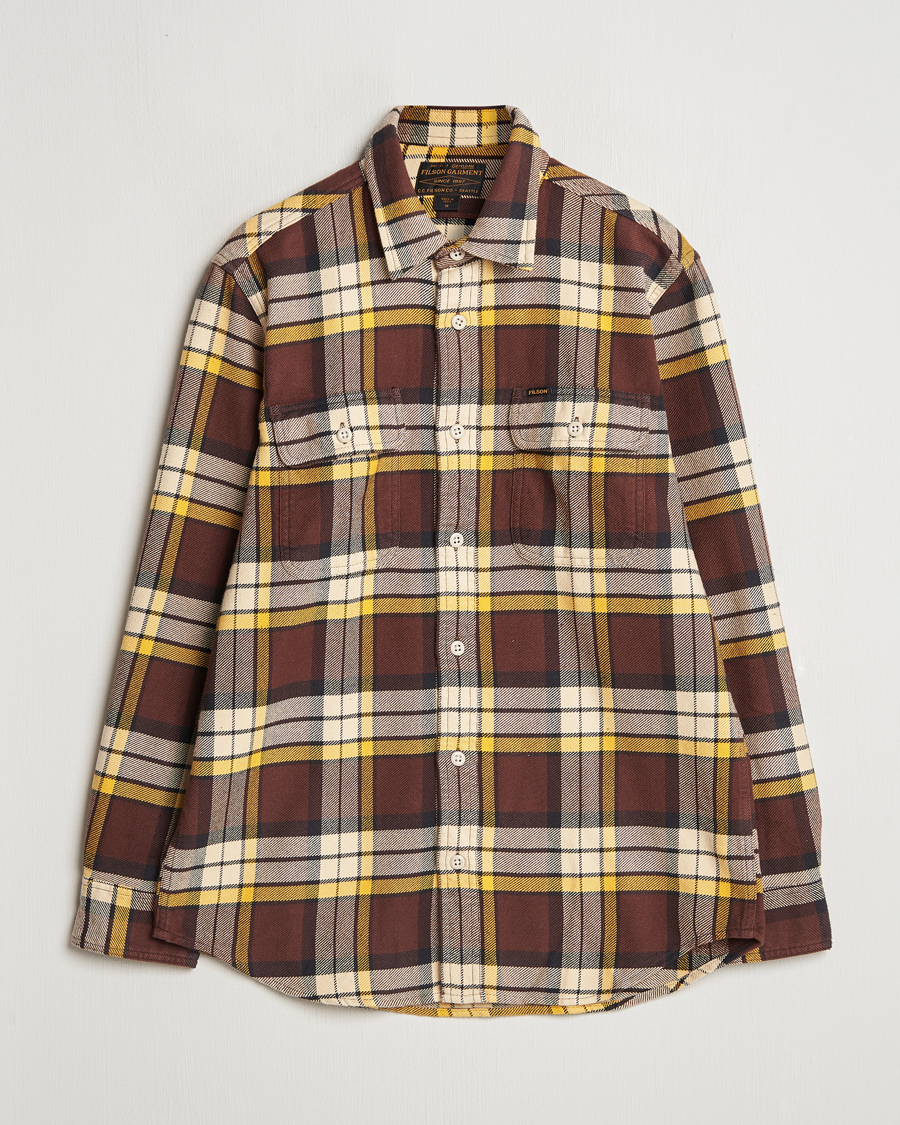 Uomini | Camicie | Filson | Vintage Flannel Work Shirt Brown/Yellow