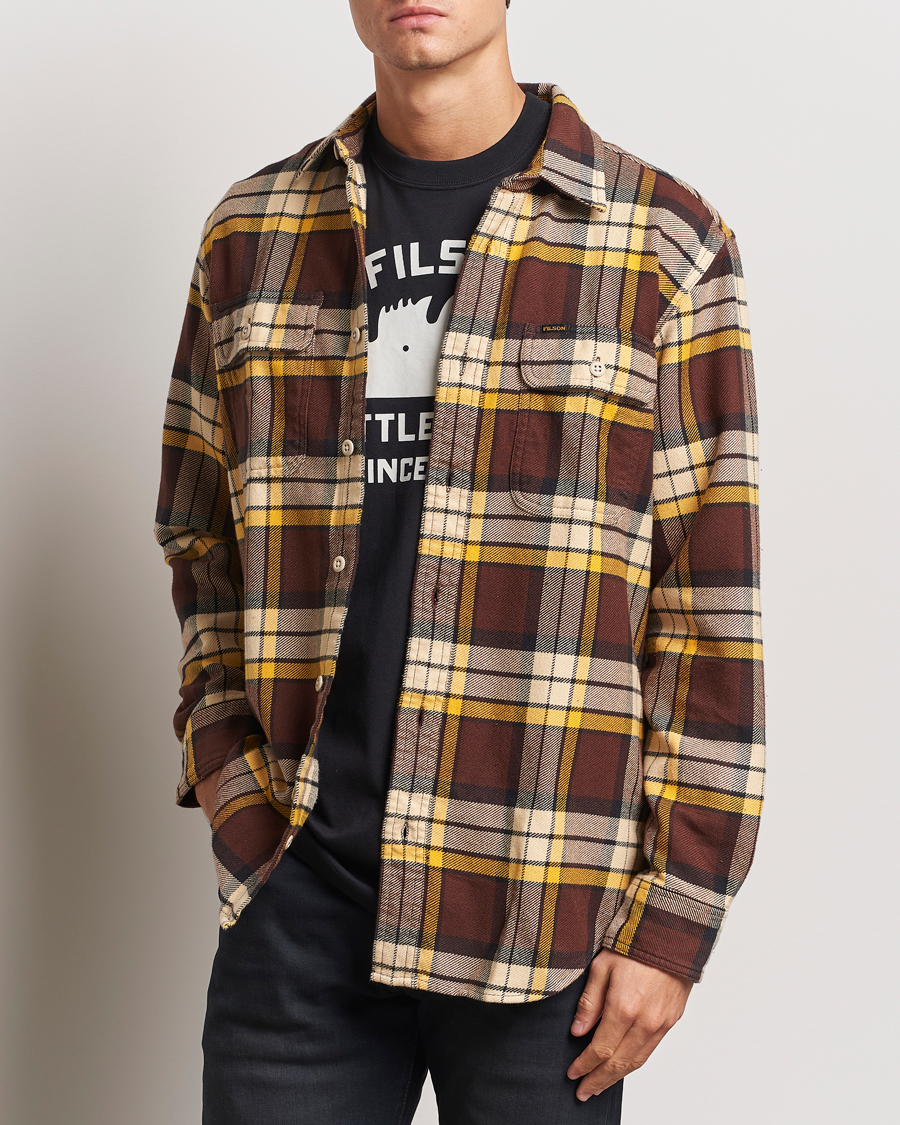 Uomini | Camicie | Filson | Vintage Flannel Work Shirt Brown/Yellow